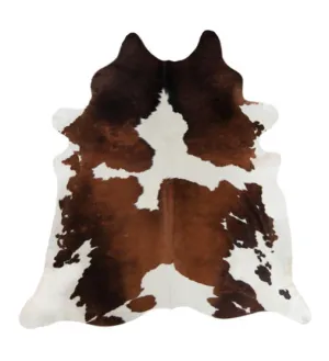Chocolate and White Cowhide Rug - L