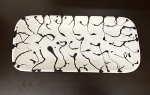 Classical Rectangle Platter White w/ Black Splatter