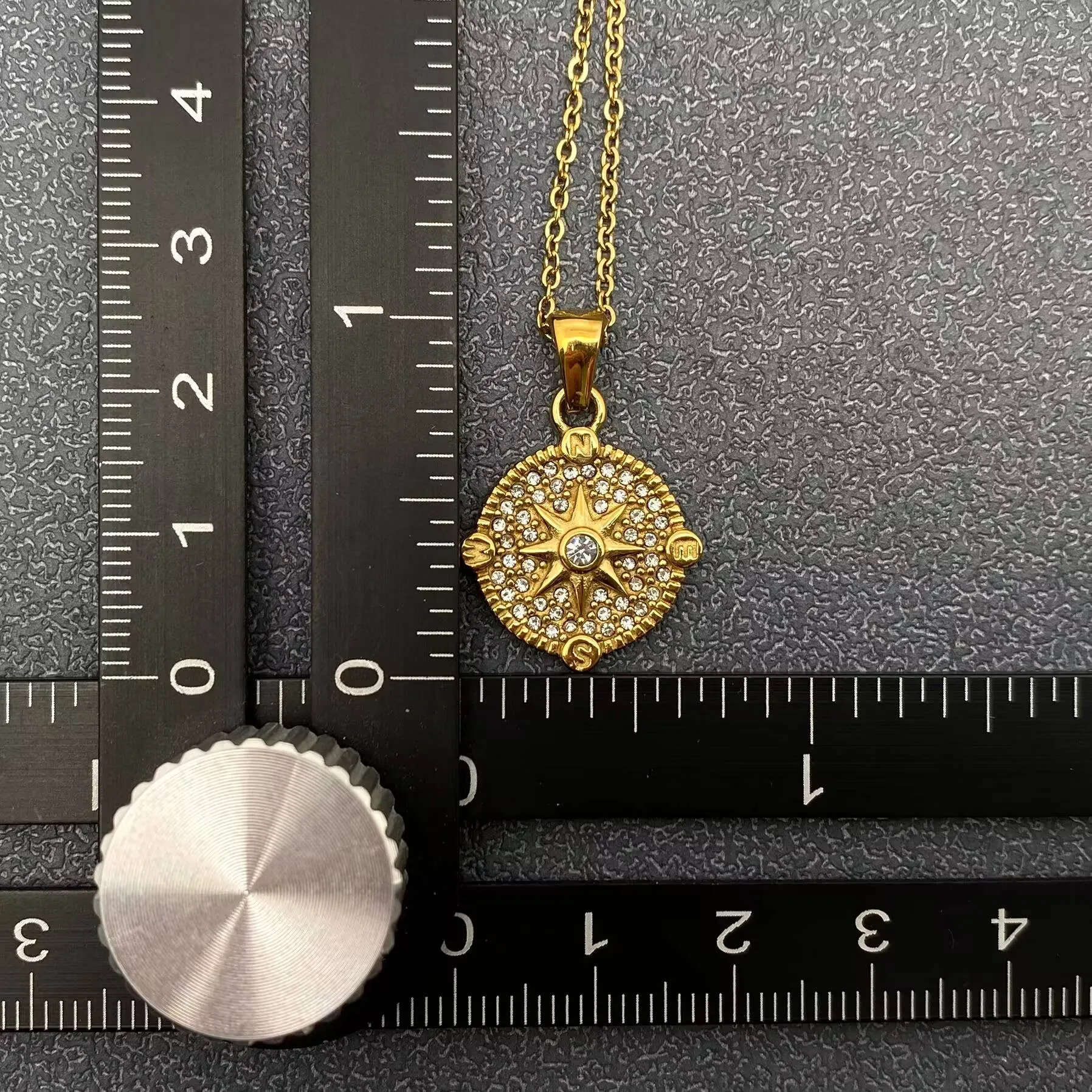 Compass Charm Water Resistant 18K Necklace