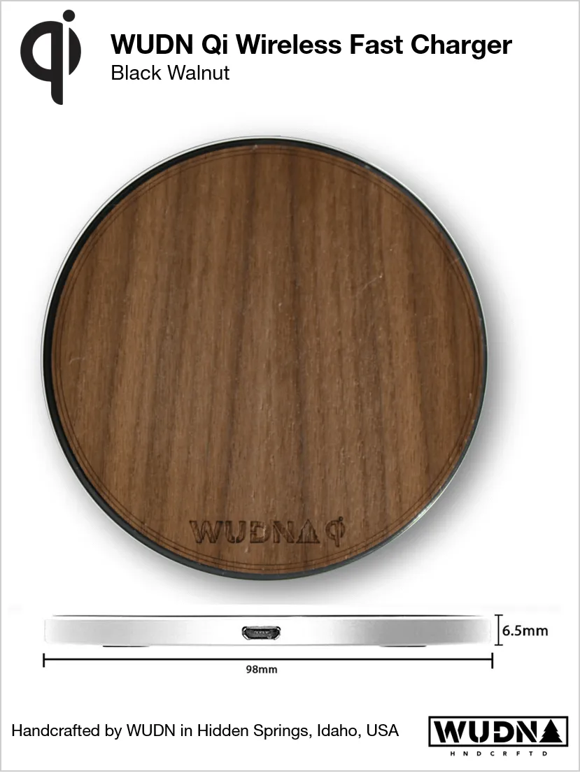 Customizable Wooden Qi Wireless Fast Charger