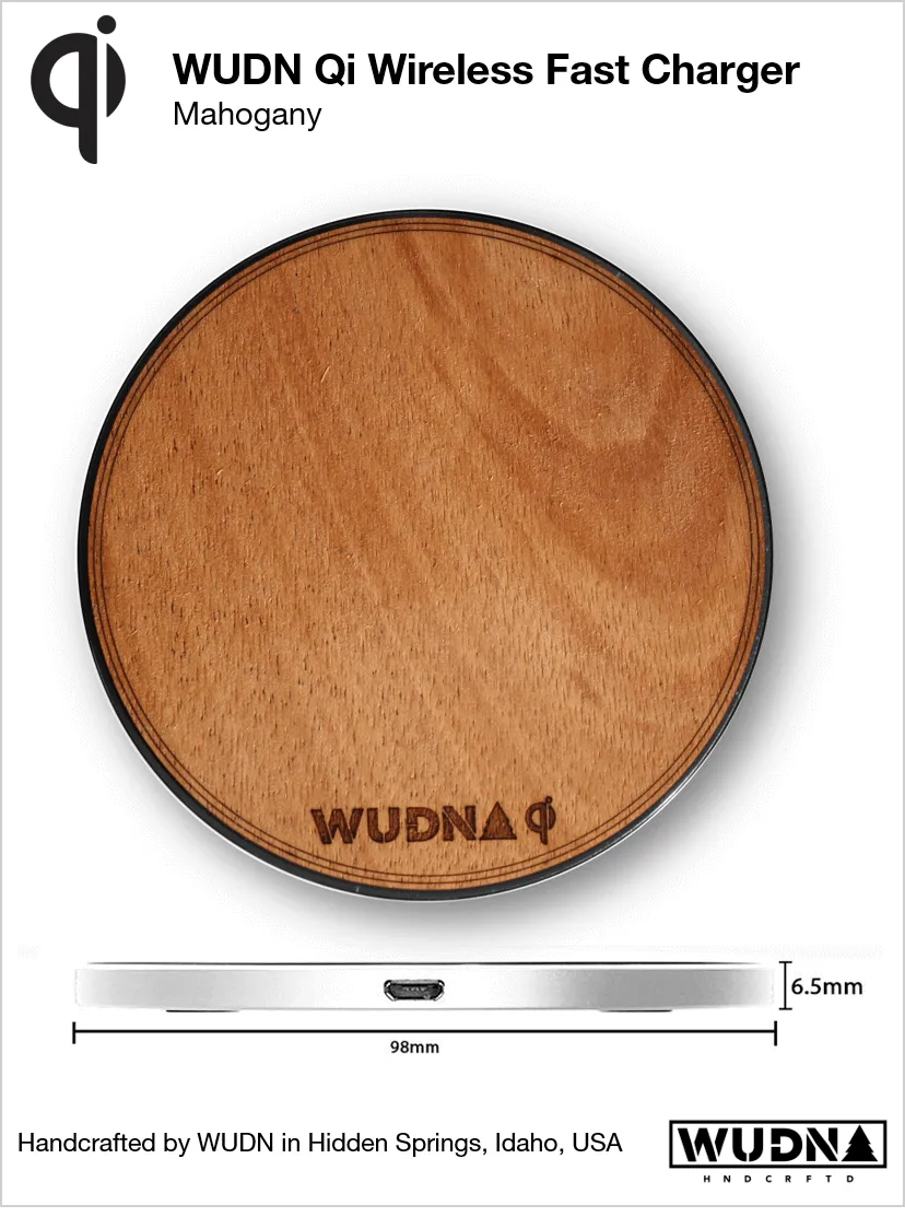 Customizable Wooden Qi Wireless Fast Charger