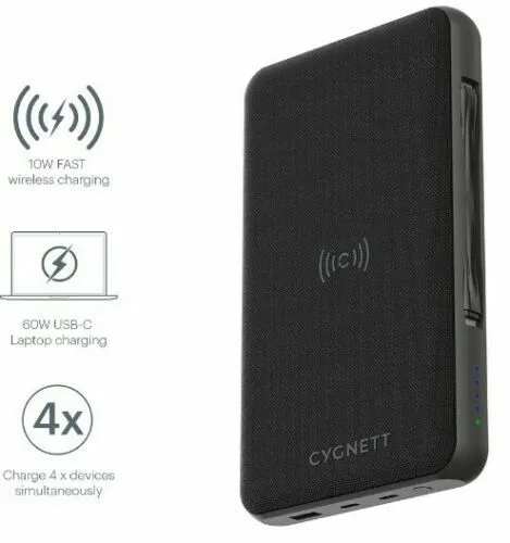 Cygnett ChargeUp Edge   27000 mAh PowerBank USB-C Laptop and Wireless Power Bank