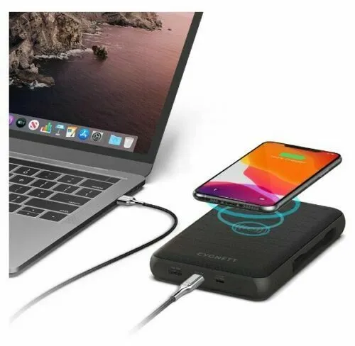 Cygnett ChargeUp Edge   27000 mAh PowerBank USB-C Laptop and Wireless Power Bank