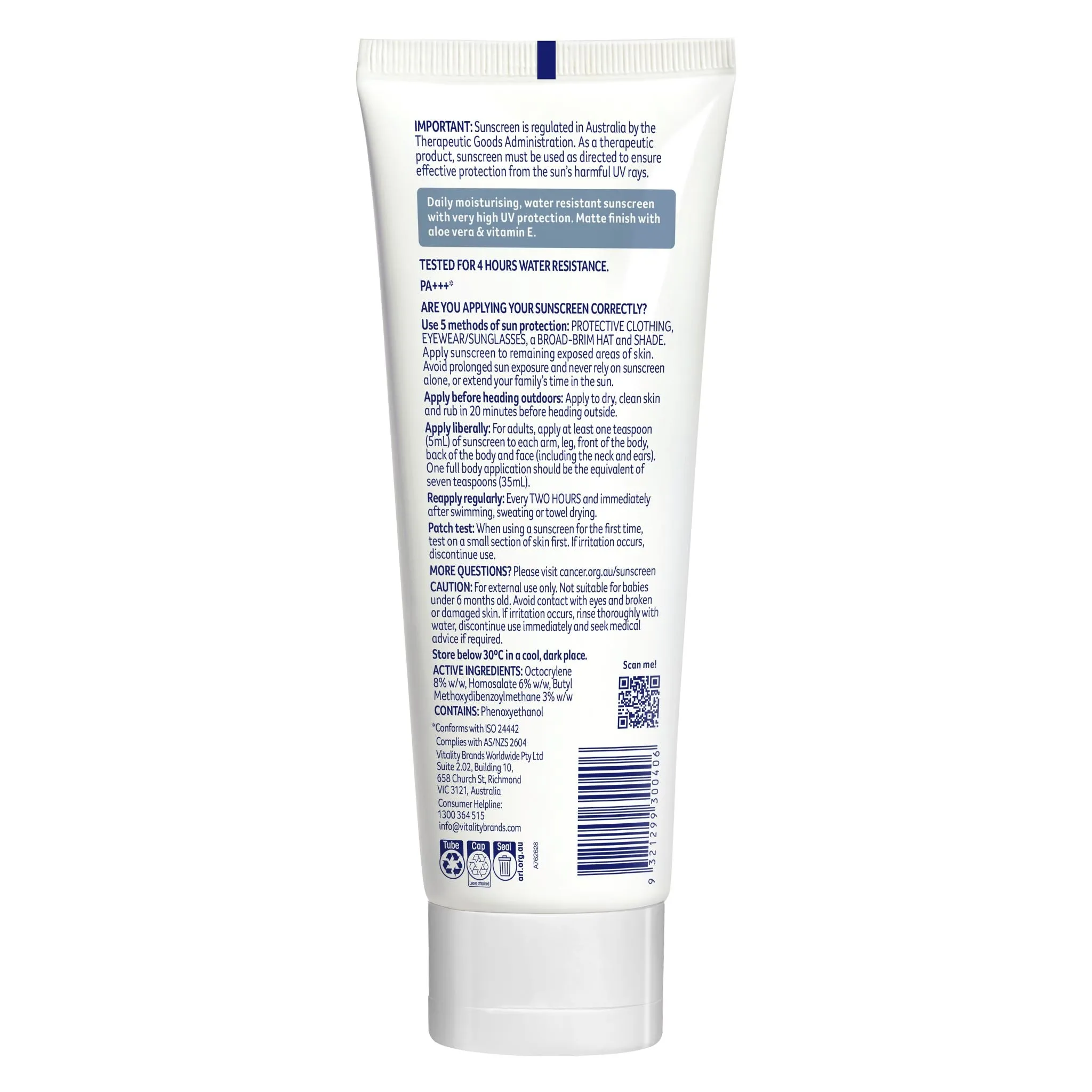 Daily Moisturiser Water Resistant SPF50  150ml