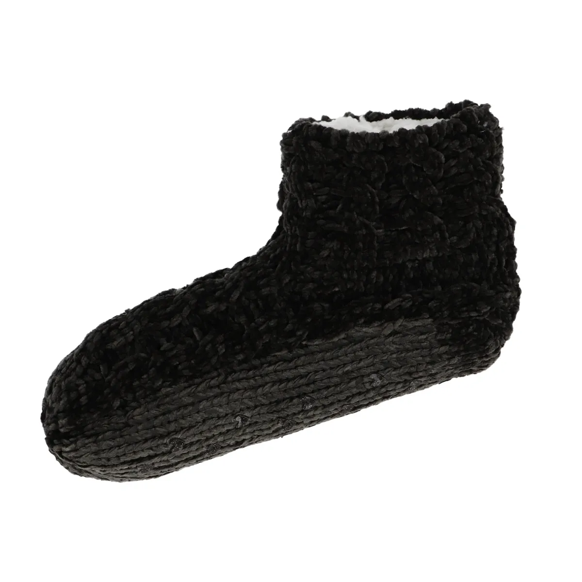 Dames homeslof Chenille Kabel 15043 6900 Antraciet