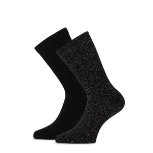 Dames Homesock Chenille 2-pack 15038 Zwart