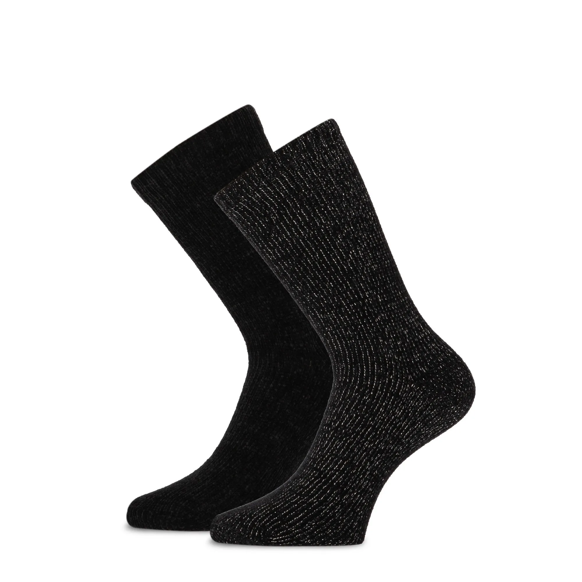Dames Homesock Chenille 2-pack 15038 Zwart