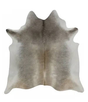 Dark Gray Beige Solid Cowhide Rug - XL