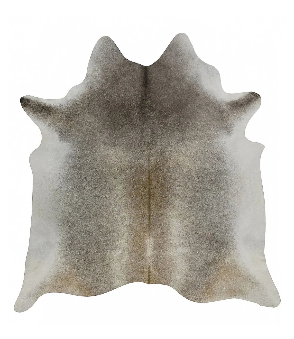 Dark Gray Beige Solid Cowhide Rug - XL