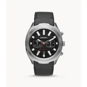 Diesel Men's Tumbler Chronograph Black Leather Watch DZ4499
