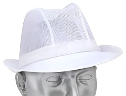 Disposable white mesh Trilby hat Catering & Hospitality - Tw