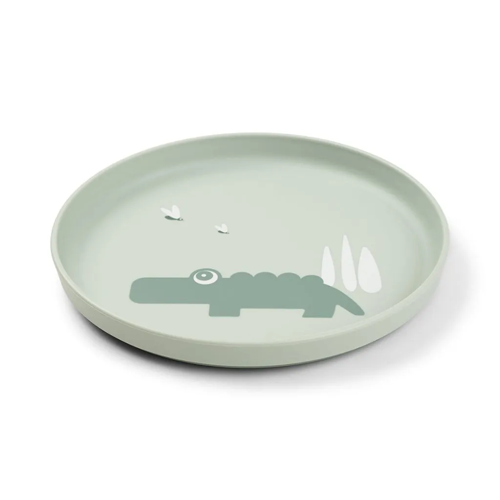 DONE BY DEER Foodie Plate Croco Green
