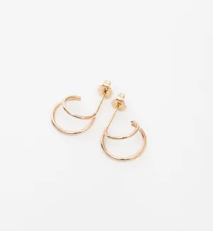 Double Wire Huggie Hoops