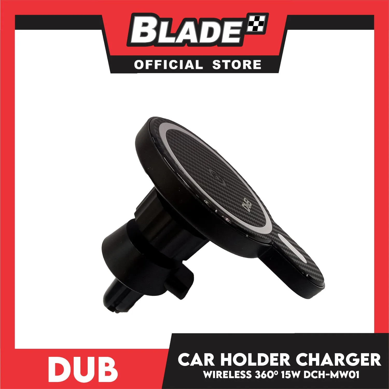 Dub Car Holder Charger Wireless 360' Rotary Ball, 15W Power Max DCH-MW01