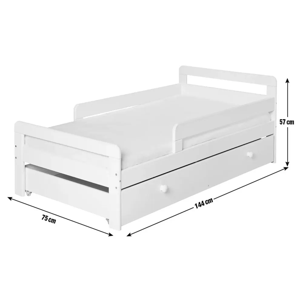 Eco-conscious Solid Wood Toddler Bed with Underbed Storage Drawer | Beds for Toddlers | Kids Single Bed