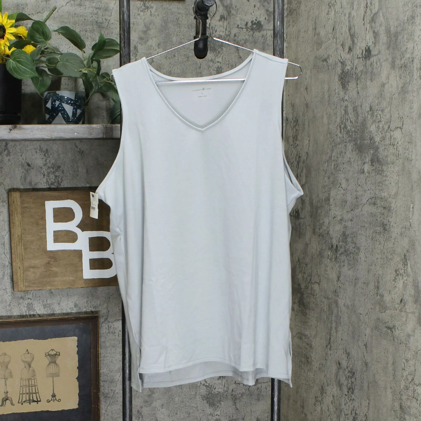 Elizabeth & Clarke Plus Size Sleeveless Stain Resistant Knit Top