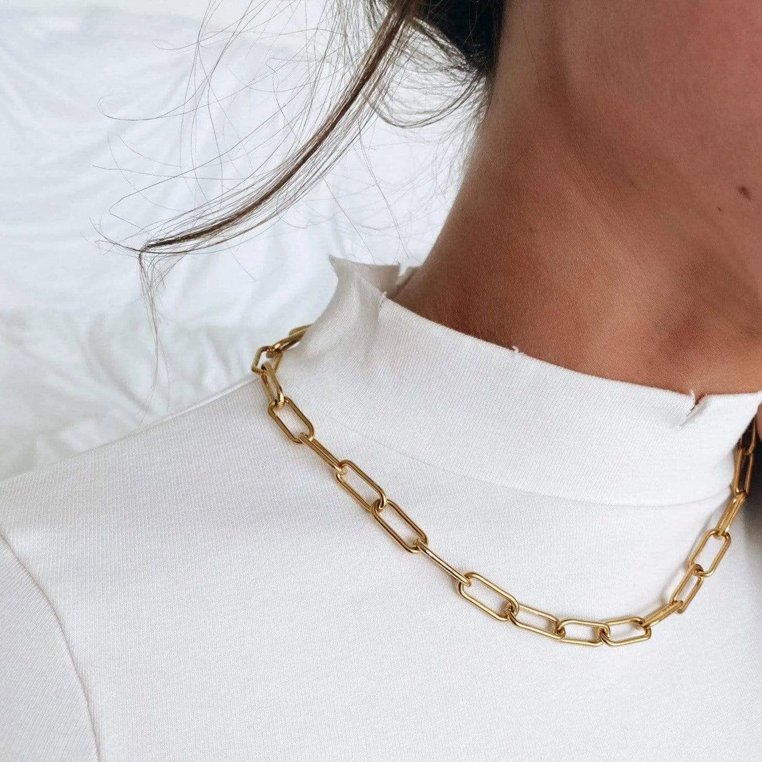 Ellie Vail Water Resistant Jewelry - Carla Paperclip Chain Necklace