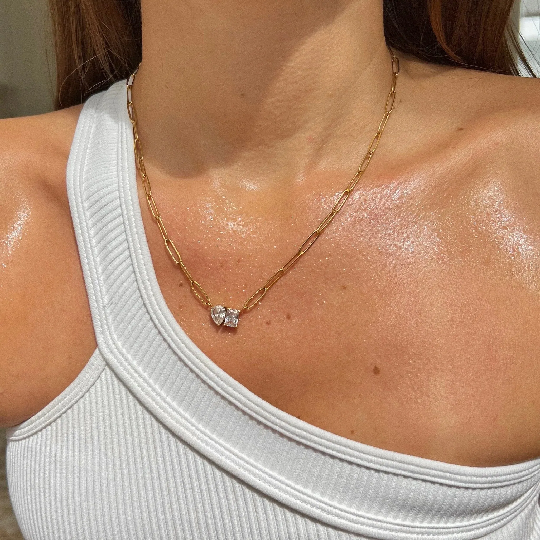 Ellie Vail Water Resistant Jewelry - Cecilia Toi et Moi Necklace