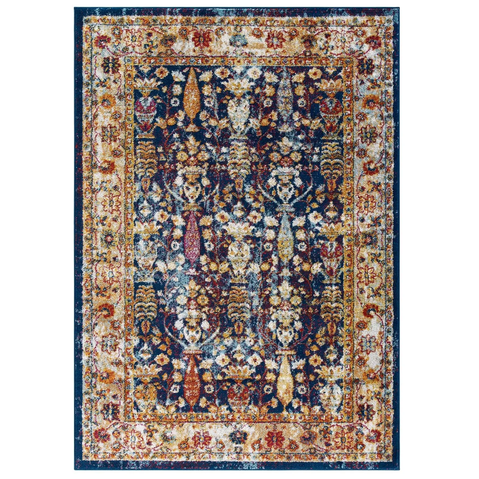 ENTOURAGE JESSA DISTRESSED VINTAGE FLORAL LATTICE