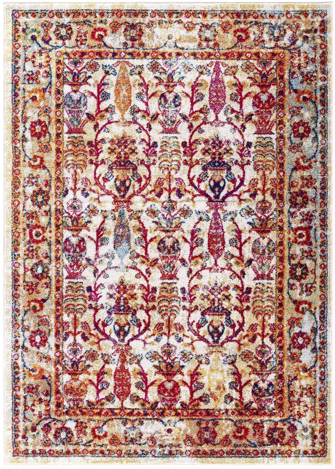 ENTOURAGE JESSA DISTRESSED VINTAGE FLORAL LATTICE