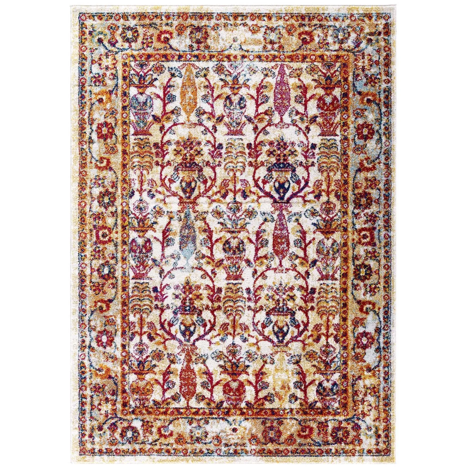 ENTOURAGE JESSA DISTRESSED VINTAGE FLORAL LATTICE