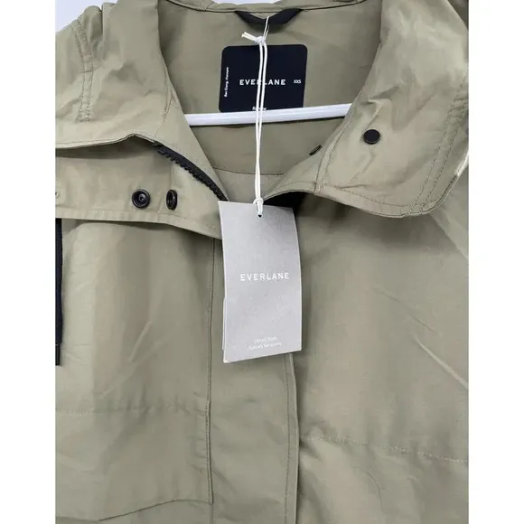 EVERLANE ReNew Anorak Jacket Size XXS Water Resistant Green