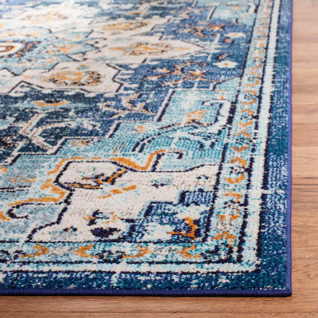 Felty Oriental Blue/Light Blue Area Rug Langley Street® Rug Size: Runner 2'2" x 6'