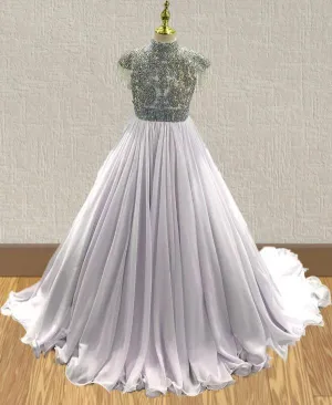 Flower Girls White Prom Couture With Sparkly Beaded Bodice