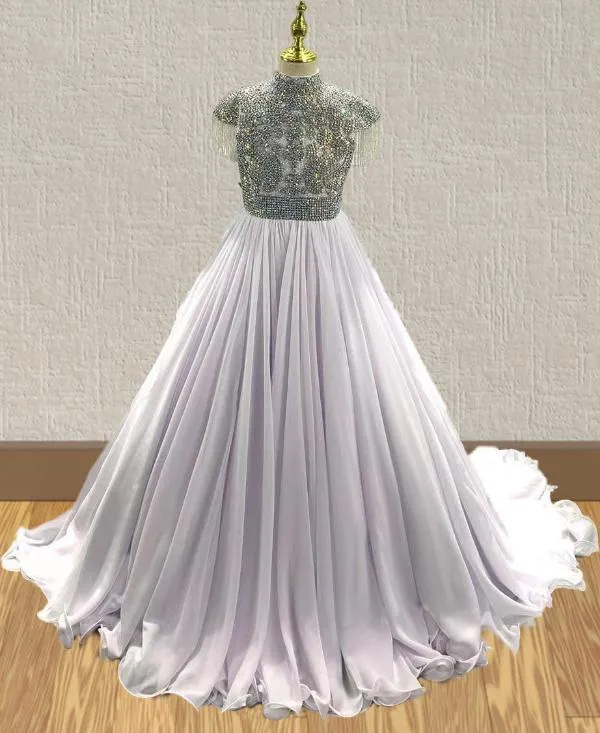 Flower Girls White Prom Couture With Sparkly Beaded Bodice