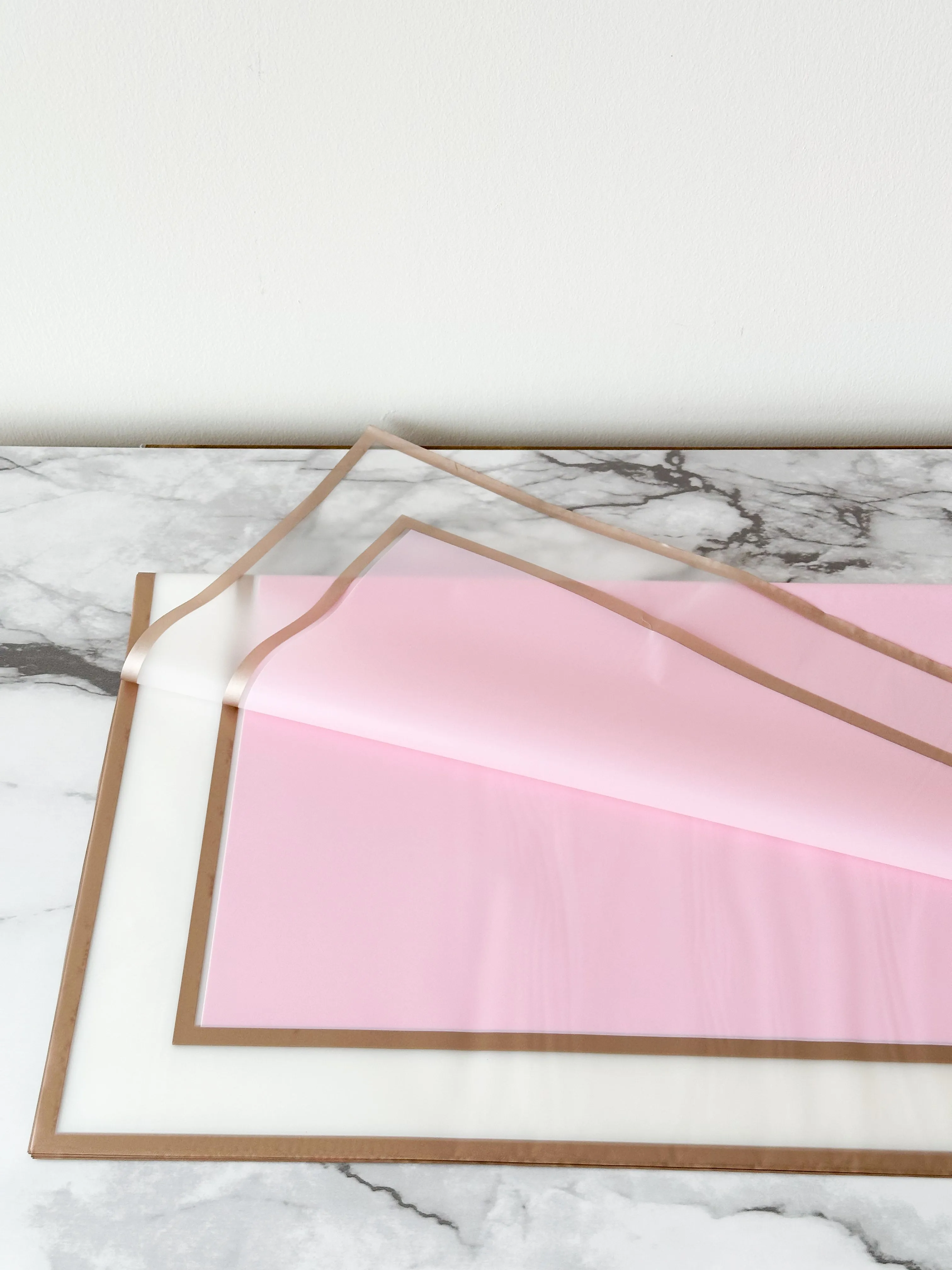 Foggy Gold line Frame wrapping paper in different color