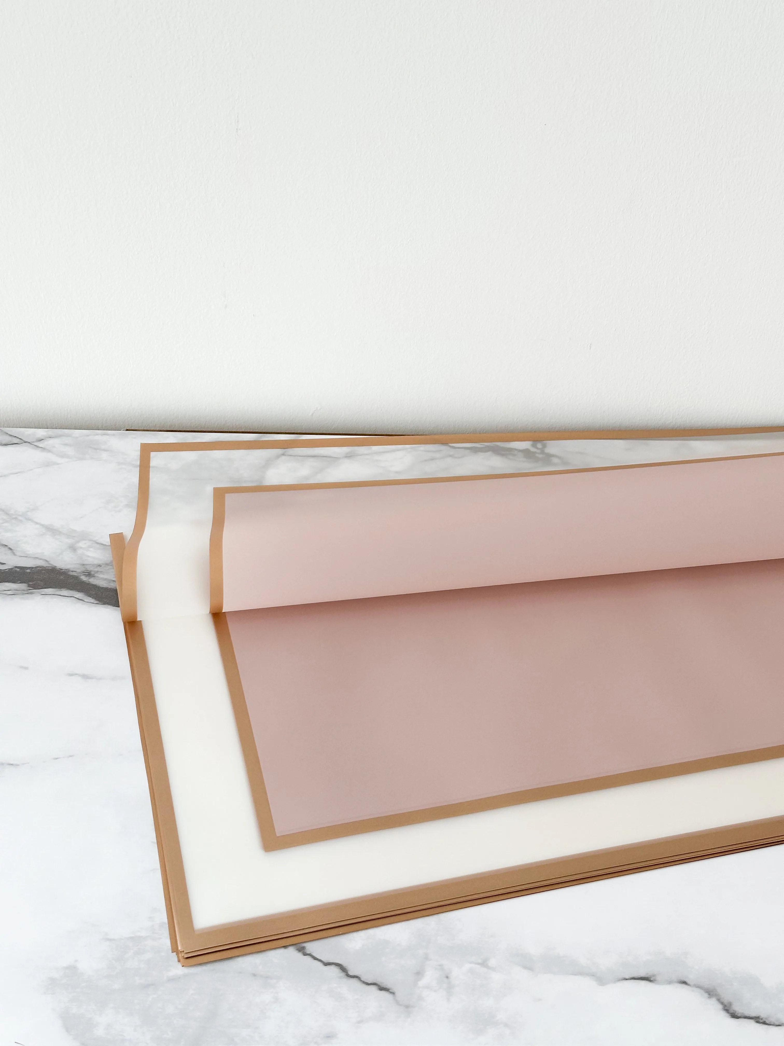 Foggy Gold line Frame wrapping paper in different color