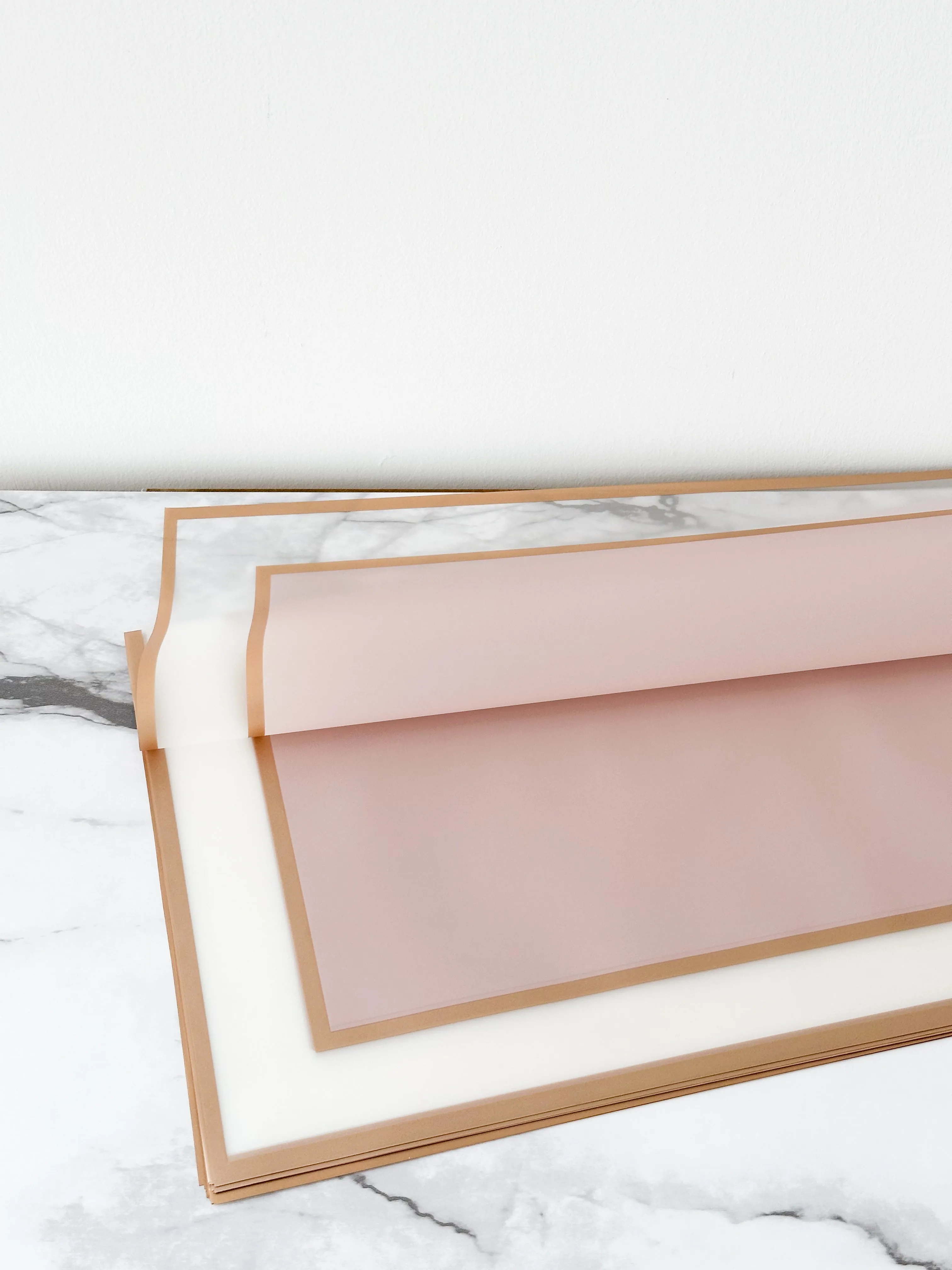 Foggy Gold line Frame wrapping paper in different color