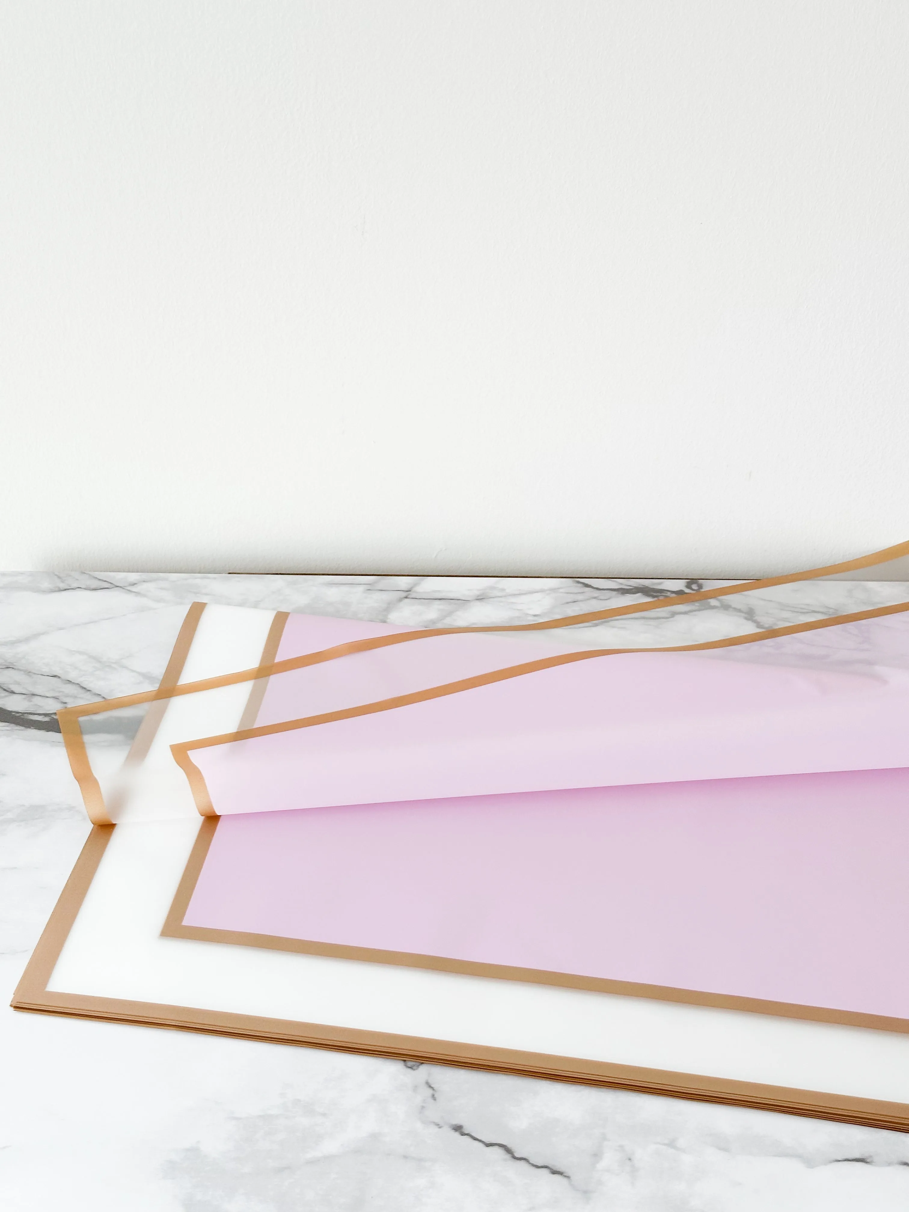 Foggy Gold line Frame wrapping paper in different color