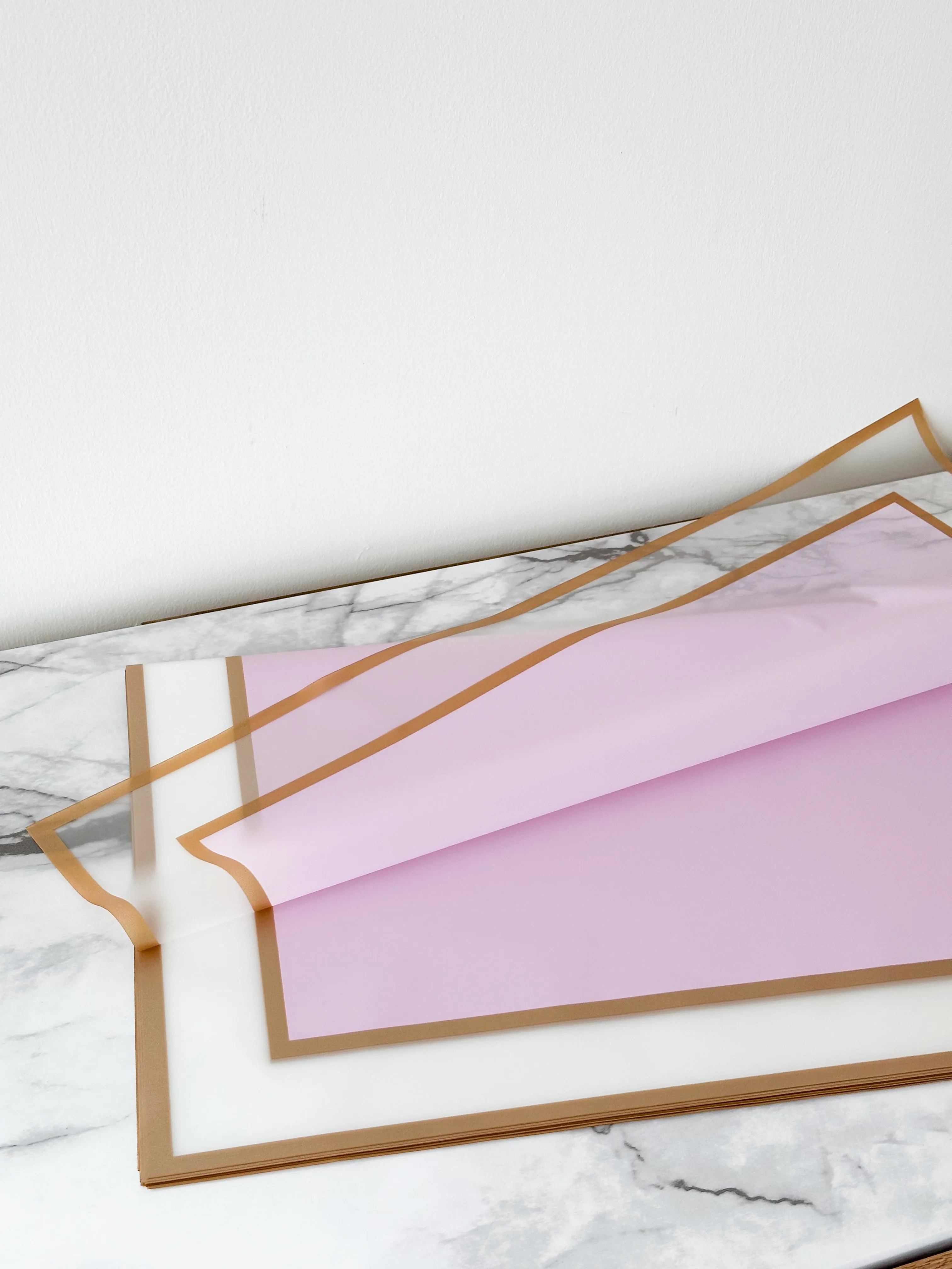 Foggy Gold line Frame wrapping paper in different color