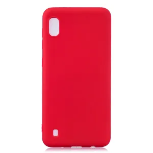 For Samsung A10 Lovely Candy Color Matte TPU Anti-scratch Non-slip Protective Cover Back Case red