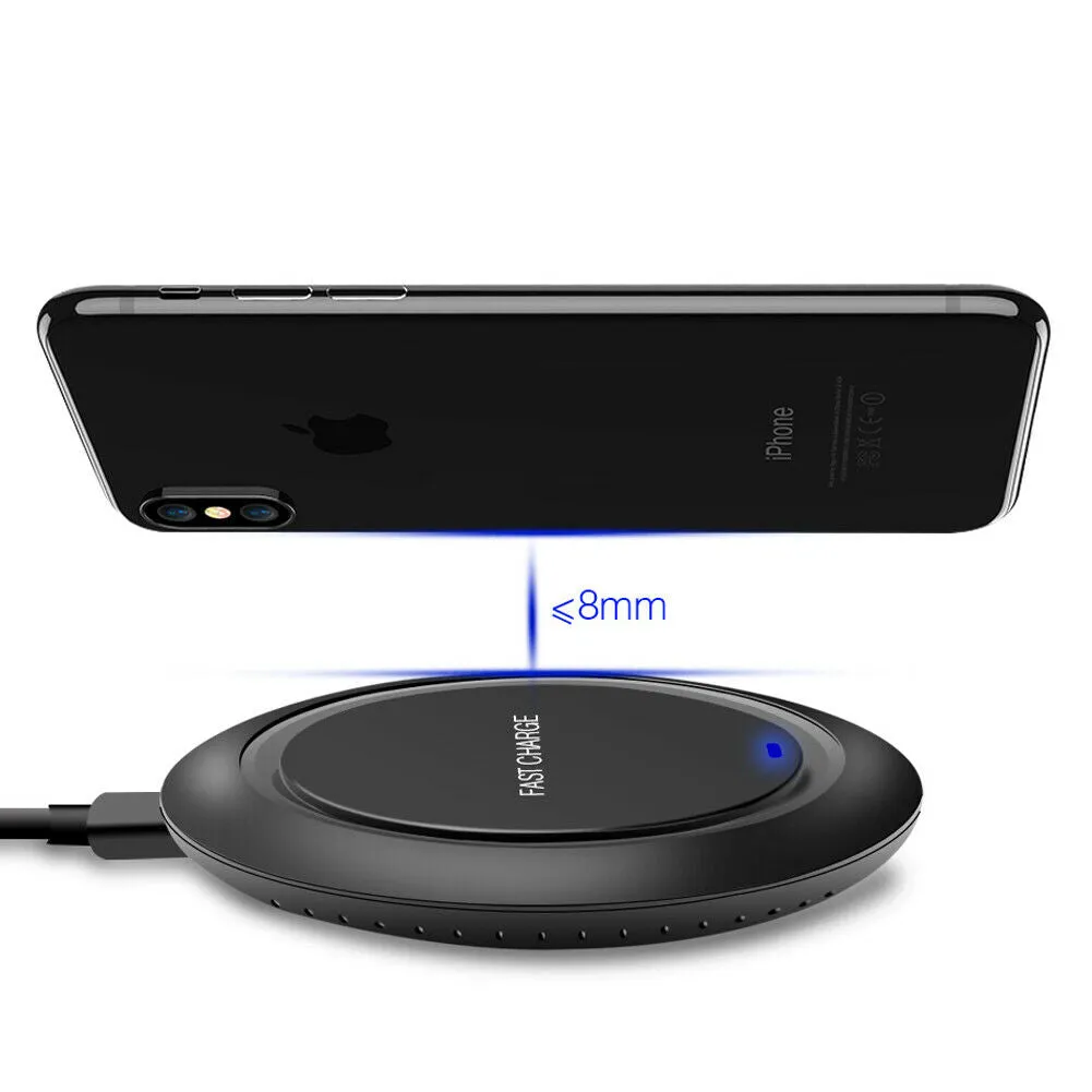 For Samsung S10 /e S8/S9 Plus Fast Wireless Charger 10W Quick Charging Pad Mat black