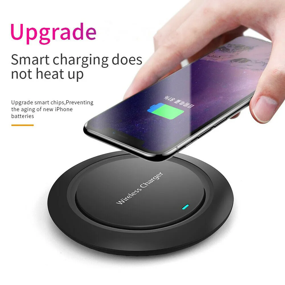 For Samsung S10 /e S8/S9 Plus Fast Wireless Charger 10W Quick Charging Pad Mat black