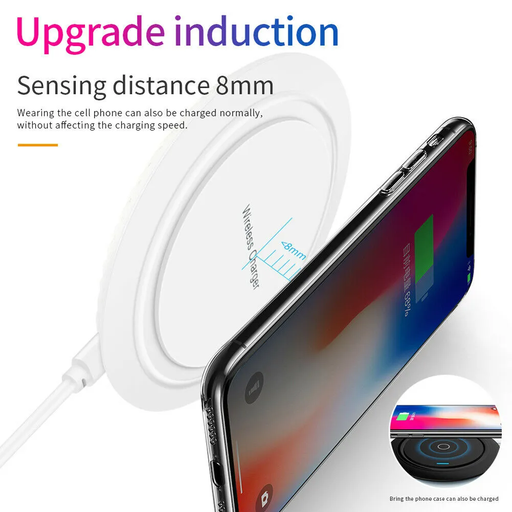 For Samsung S10 /e S8/S9 Plus Fast Wireless Charger 10W Quick Charging Pad Mat white