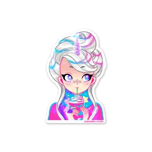 Frappunicorn Sparkly Sticker