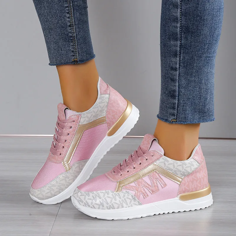 Front Lace-up Round Head Breathable Sneaker Roman Style