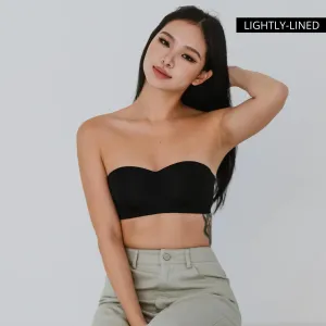 Full Scoop! Seamless Lightly-lined Anti-slip Strapless Wireless Bra in Black