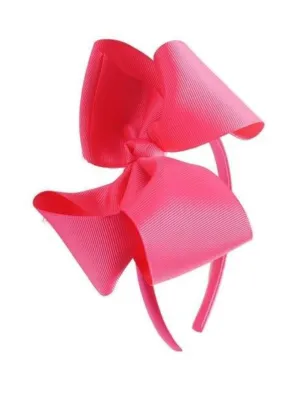Girls Pink Grosgrain Ribbon Bow Headband