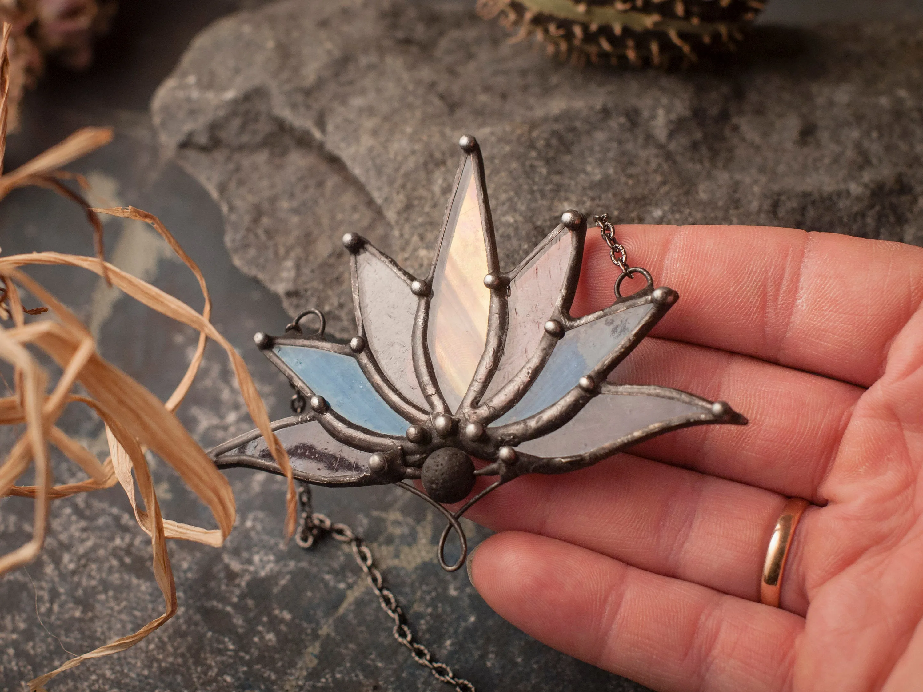 Glass Lotus Necklace