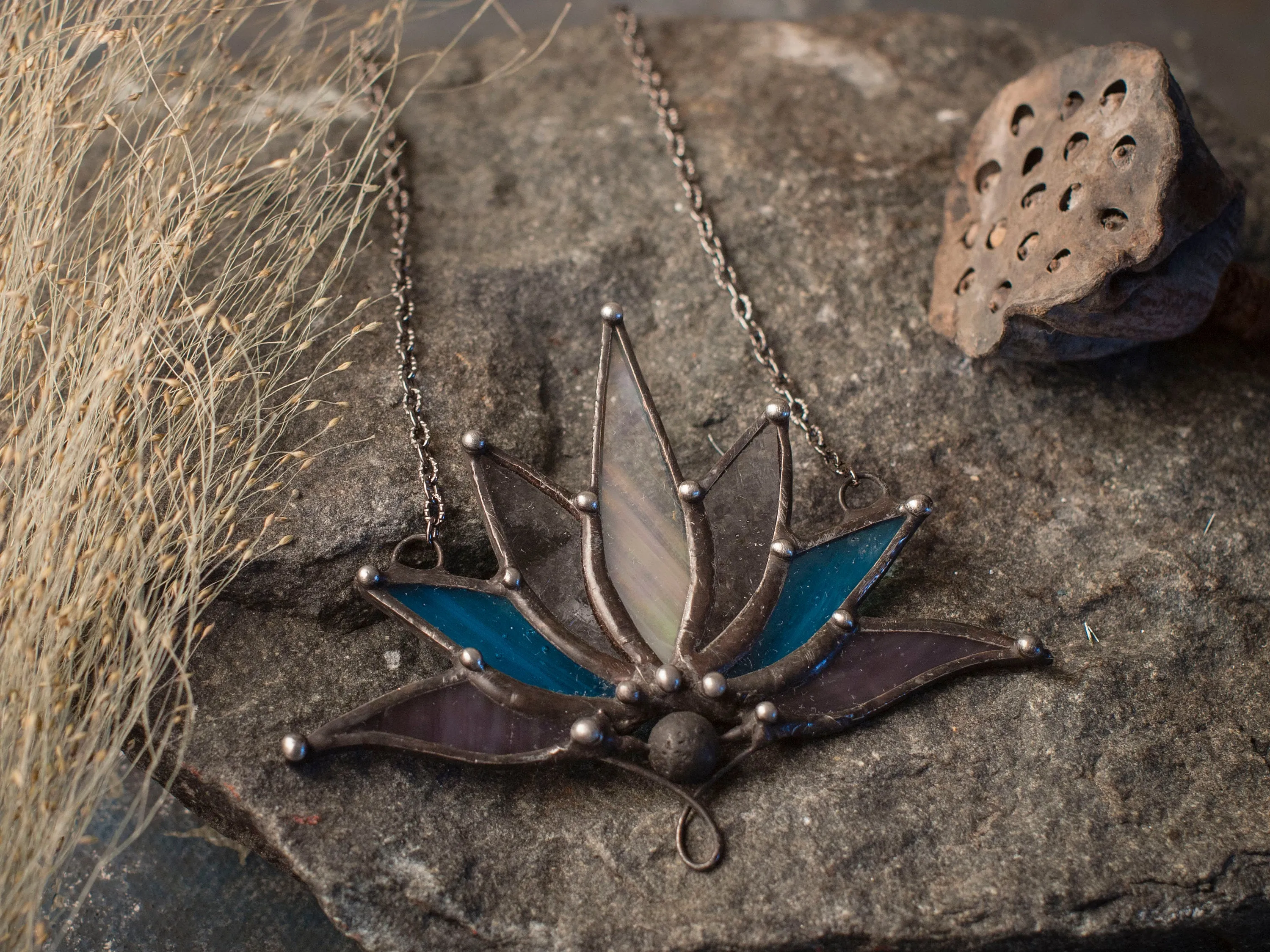 Glass Lotus Necklace