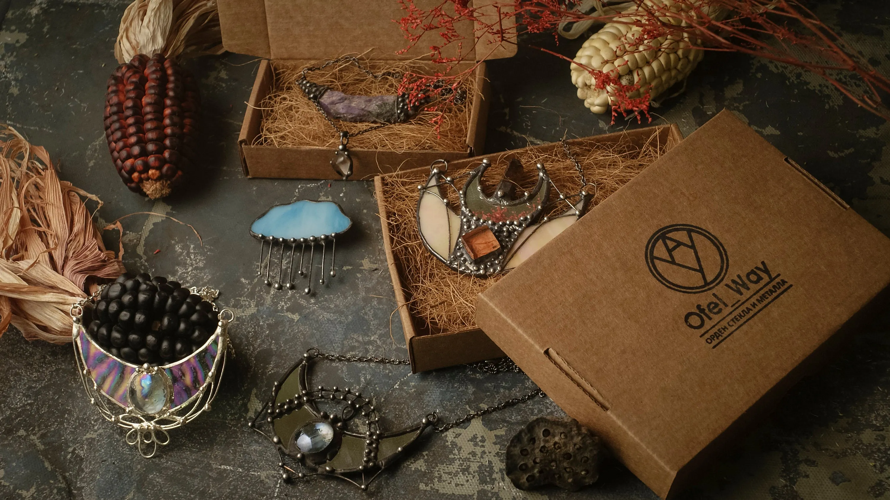 Glass Lotus Necklace
