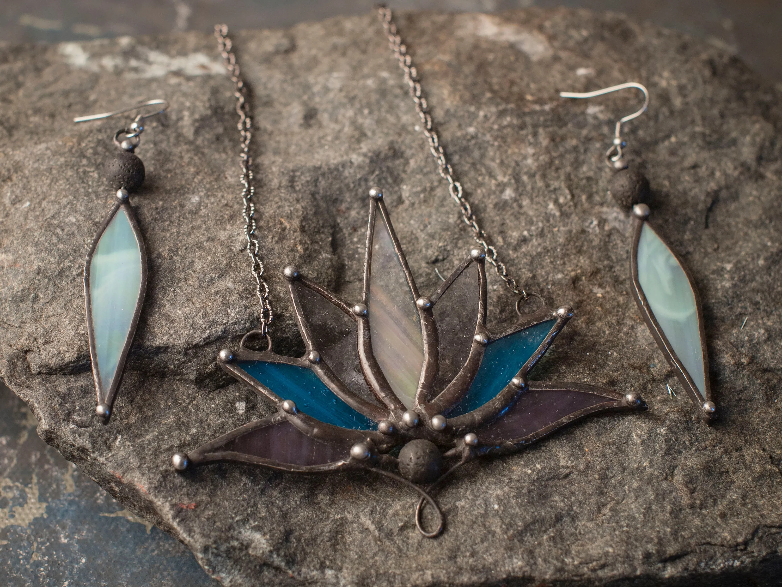Glass Lotus Necklace