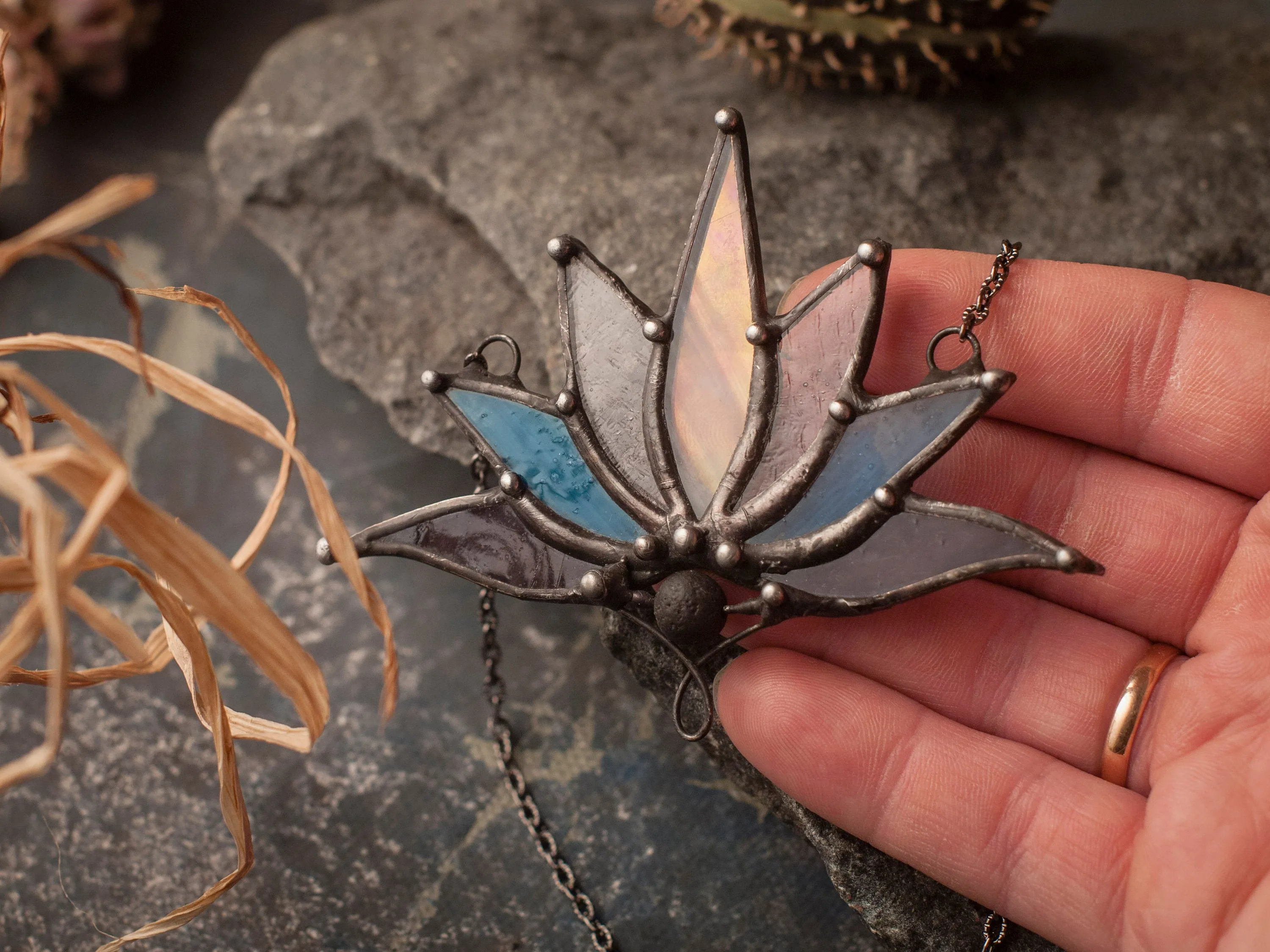 Glass Lotus Necklace