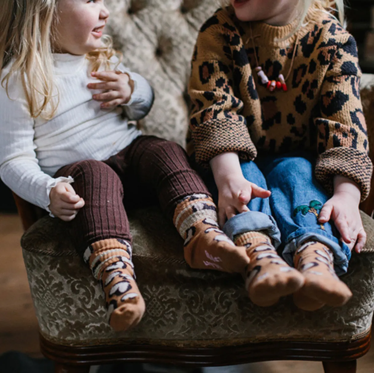 Glittery Heart Leo Socks - LAST PAIR 0-6 months