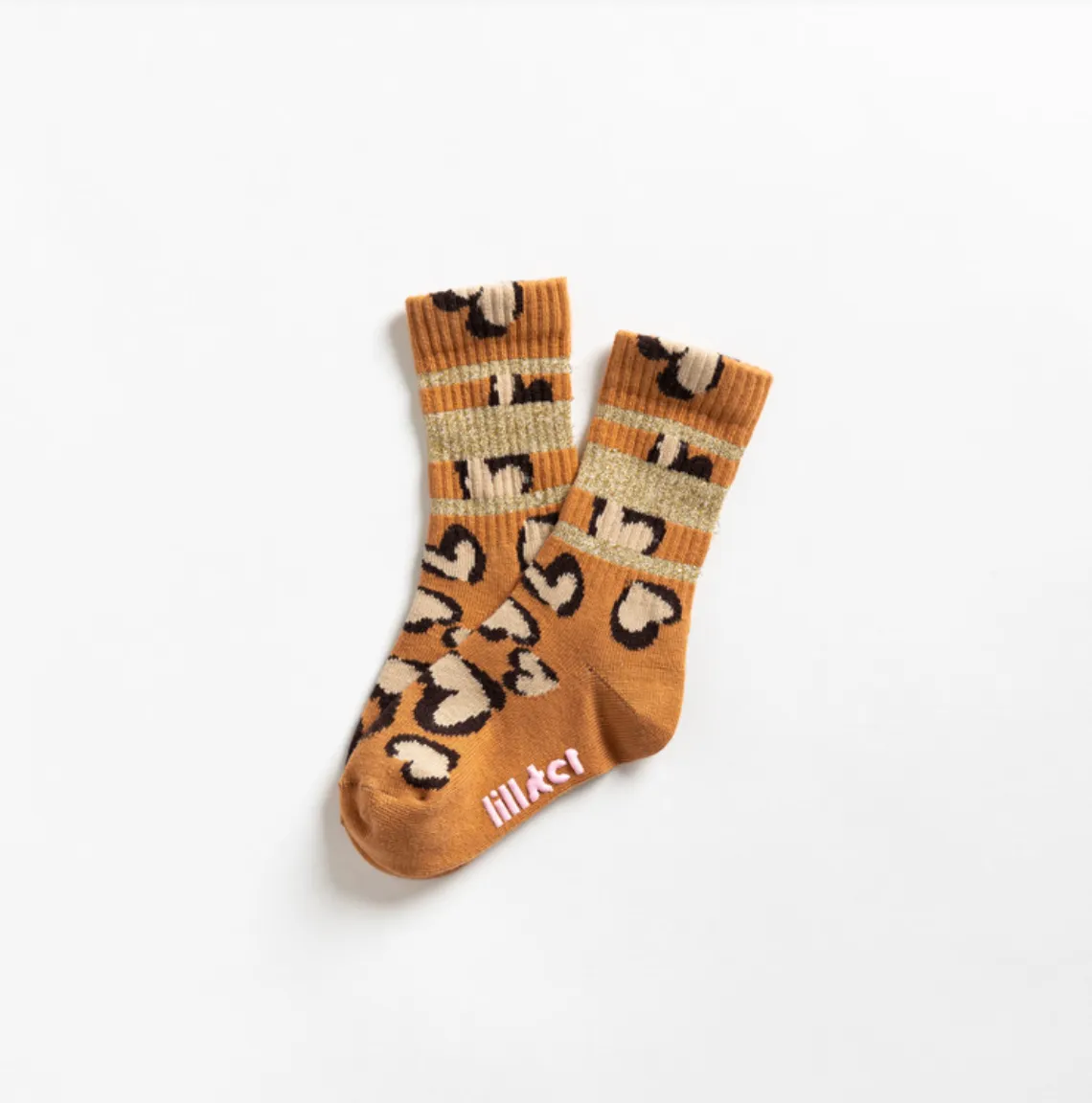 Glittery Heart Leo Socks - LAST PAIR 0-6 months