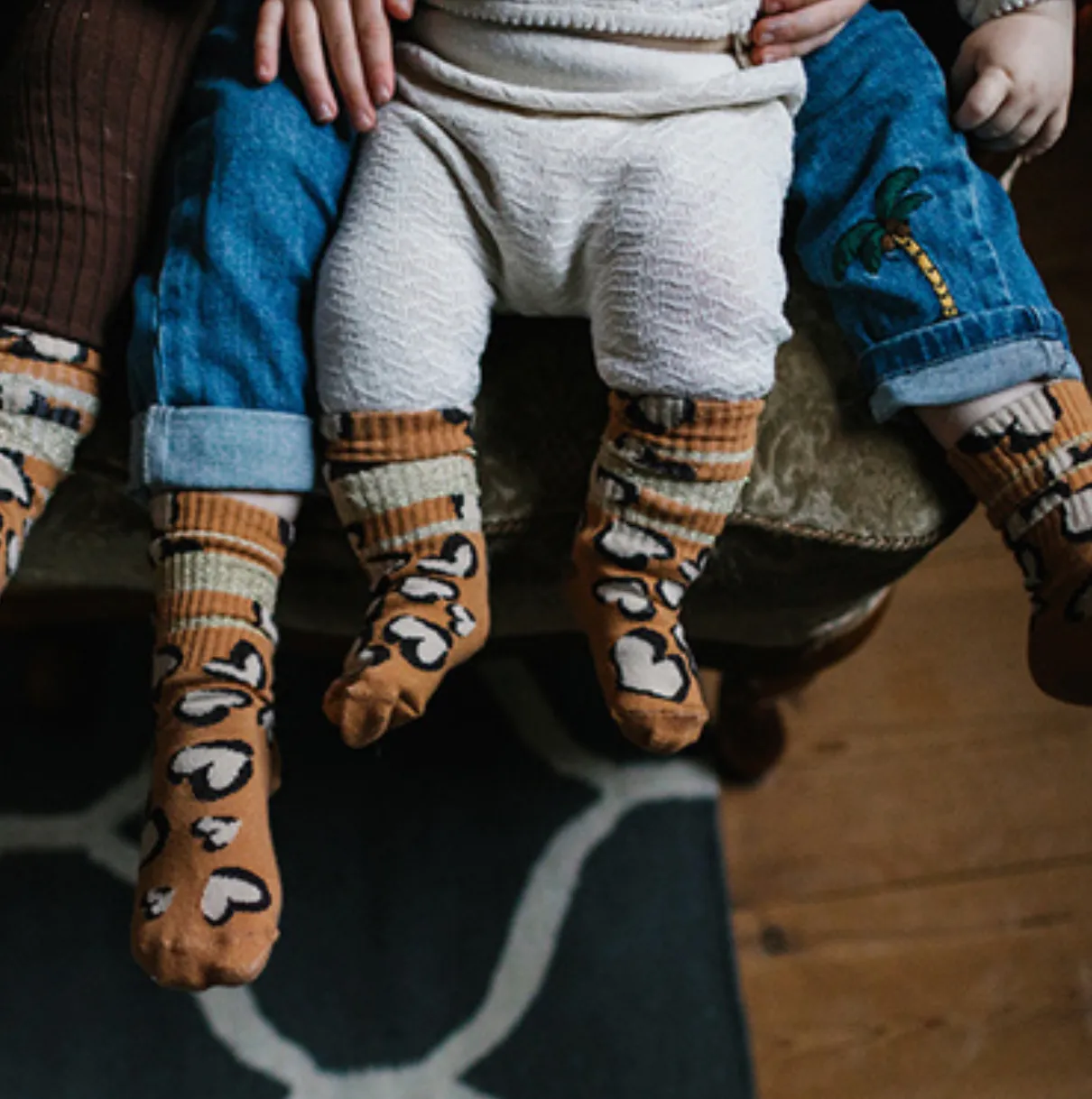 Glittery Heart Leo Socks - LAST PAIR 0-6 months